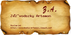 Závodszky Artemon névjegykártya